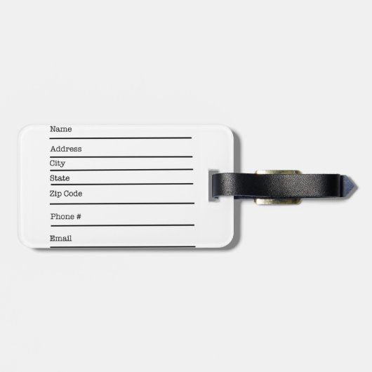 Gepäckmarke Gepäckanhänger (Rückseite horizontal)