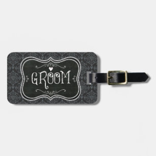Gepäckmarke "Groom's Damask Blackboard" Gepäckanhänger