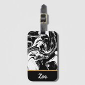 Gepäckmarke im Schwarzweißmarmorstil Gepäckanhänger (Vorderseite Vertikal)
