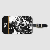 Gepäckmarke im Schwarzweißmarmorstil Gepäckanhänger (Vorderseite (Horizontal))