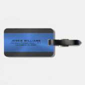 Gepäckmarke in blau und schwarz geometrisch gepäckanhänger (Rückseite horizontal)