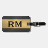 Gepäckmarke in Schwarz und Gold Gepäckanhänger (Vorderseite horizontal)