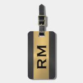 Gepäckmarke in Schwarz und Gold Gepäckanhänger (Vorderseite vertikal)