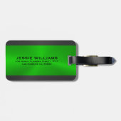 Gepäckmarke in schwarz und grün geometrisch gepäckanhänger (Rückseite horizontal)