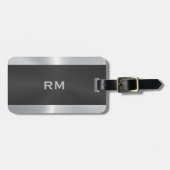 Gepäckmarke in Schwarz und Silber Gepäckanhänger (Vorderseite horizontal)