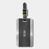 Gepäckmarke in Schwarz und Silber Gepäckanhänger (Vorderseite vertikal)