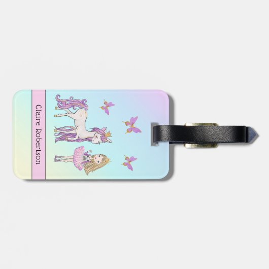 Gepäckmarke "Magical Unicorn" Gepäckanhänger (Rückseite horizontal)