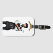 *Gepäckmarke mit Barbergesicht, Gepäckanhänger (Vorderseite (Horizontal))