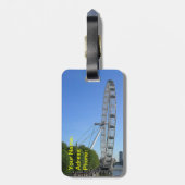 Gepäckmarke mit dem Londoner Eye Ferris Wheel Gepäckanhänger (Rückseite vertikal)