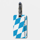 Gepäckmarke mit der Flagge Bayerns, Deutschland Gepäckanhänger (Rückseite vertikal)