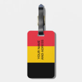 Gepäckmarke mit der Flagge Belgiens Gepäckanhänger (Rückseite vertikal)
