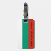 Gepäckmarke mit der Flagge Bulgariens Gepäckanhänger (Rückseite vertikal)