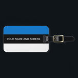 Gepäckmarke mit der Flagge Estlands Gepäckanhänger<br><div class="desc">Reisen Sie mit Stolz und lassen Sie Ihren Koffer mit diesem lebhaften Gepäcktag mit der Flagge Estlands auffallen! Ideal für lässige Reisende und patriotische Globetrotter, fügt diese Gepäckmarke Ihren Gepäck ein gewagtes und erkennbares Zeichen der estnischen Identität hinzu. Die blaue, schwarze und weiße Streifen der estnischen Fahne sind in einem...</div>