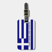 Gepäckmarke mit der Flagge Griechenlands Gepäckanhänger (Vorderseite vertikal)