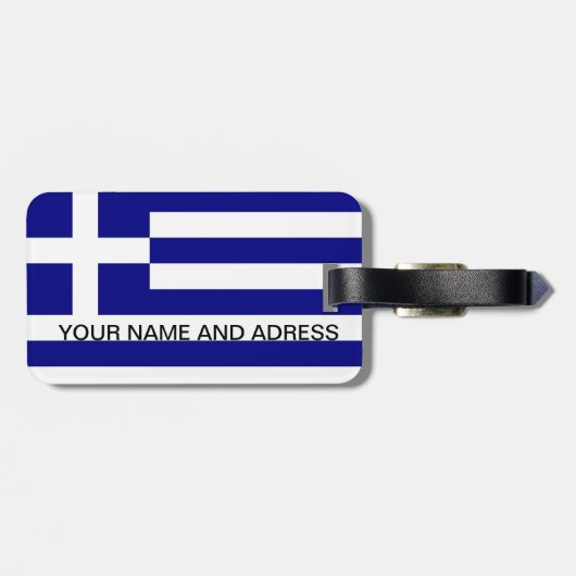 Gepäckmarke mit der Flagge Griechenlands Gepäckanhänger (Rückseite horizontal)