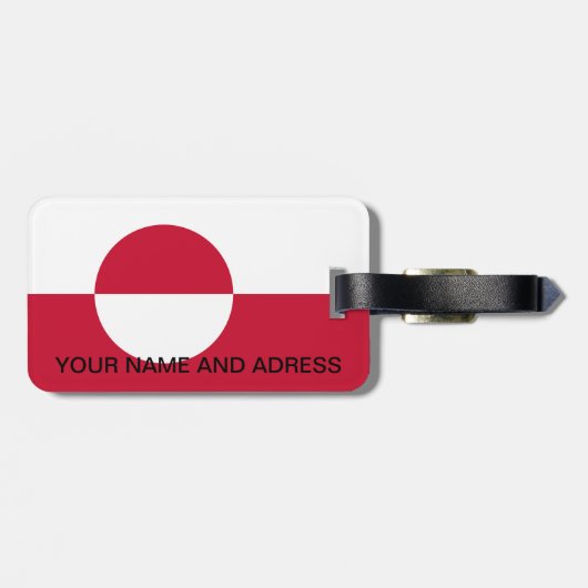 Gepäckmarke mit der Flagge Grönlands Gepäckanhänger (Rückseite horizontal)