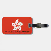 Gepäckmarke mit der Flagge Hongkongs, China Gepäckanhänger (Rückseite horizontal)