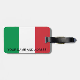 Gepäckmarke mit der Flagge Italiens Gepäckanhänger