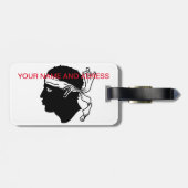 Gepäckmarke mit der Flagge Korsikas Gepäckanhänger (Rückseite horizontal)