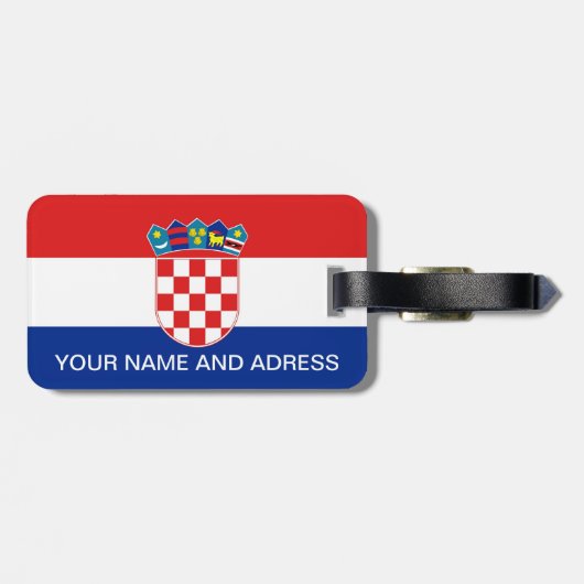 Gepäckmarke mit der Flagge Kroatiens Gepäckanhänger (Rückseite horizontal)