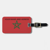 Gepäckmarke mit der Flagge Marokkos Gepäckanhänger (Vorderseite horizontal)