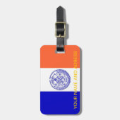 Gepäckmarke mit der Flagge New Yorks, USA Gepäckanhänger (Vorderseite vertikal)