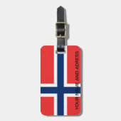 Gepäckmarke mit der Flagge Norwegens Gepäckanhänger (Vorderseite vertikal)