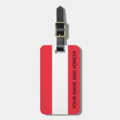 Gepäckmarke mit der Flagge Österreichs Gepäckanhänger (Vorderseite vertikal)