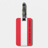 Gepäckmarke mit der Flagge Österreichs Gepäckanhänger (Rückseite vertikal)