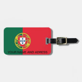 Gepäckmarke mit der Flagge Portugals Gepäckanhänger (Vorderseite horizontal)