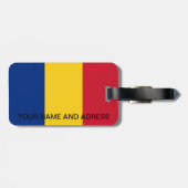 Gepäckmarke mit der Flagge Rumäniens Gepäckanhänger (Rückseite horizontal)