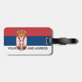 Gepäckmarke mit der Flagge Serbiens Gepäckanhänger (Rückseite horizontal)