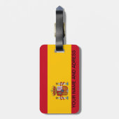 Gepäckmarke mit der Flagge Spaniens Gepäckanhänger (Rückseite vertikal)