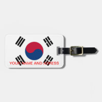 Gepäckmarke mit der Flagge Südkoreas