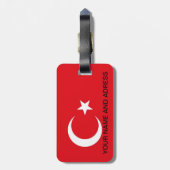 Gepäckmarke mit der türkischen Flagge Gepäckanhänger (Rückseite vertikal)