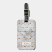 Gepäckmarke mit elegantem geometrischem Marmorstil Gepäckanhänger (Vorderseite vertikal)