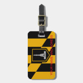 Gepäckmarke mit Flag Baltimore City, USA Gepäckanhänger (Vorderseite vertikal)