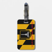 Gepäckmarke mit Flag Baltimore City, USA Gepäckanhänger (Rückseite vertikal)