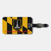 Gepäckmarke mit Flag Baltimore City, USA Gepäckanhänger (Rückseite horizontal)