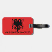 Gepäckmarke mit Flagge Albaniens Gepäckanhänger (Rückseite horizontal)