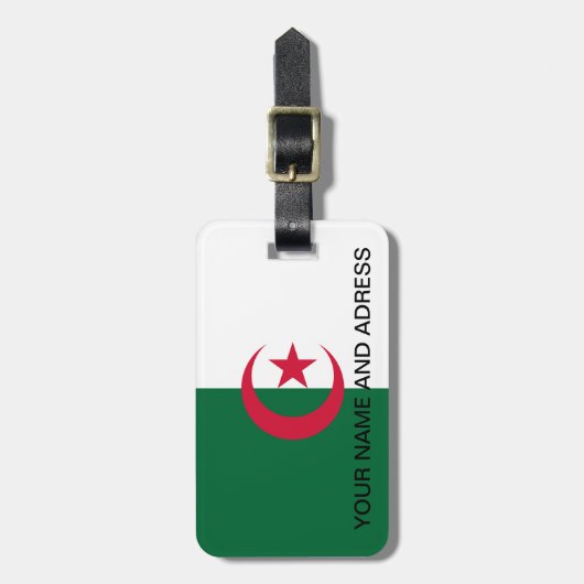 Gepäckmarke mit Flagge Algeriens Gepäckanhänger (Vorderseite vertikal)