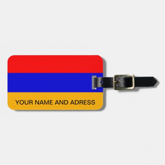 Gepäckmarke mit Flagge Armeniens Gepäckanhänger (Vorderseite horizontal)