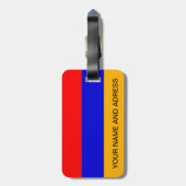 Gepäckmarke mit Flagge Armeniens Gepäckanhänger (Rückseite vertikal)