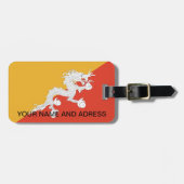 Gepäckmarke mit Flagge Bhutans Gepäckanhänger (Vorderseite horizontal)