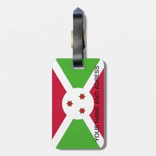 Gepäckmarke mit Flagge Burundis Gepäckanhänger (Rückseite vertikal)