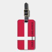 Gepäckmarke mit Flagge Dänemarks Gepäckanhänger (Vorderseite vertikal)