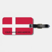Gepäckmarke mit Flagge Dänemarks Gepäckanhänger (Rückseite horizontal)