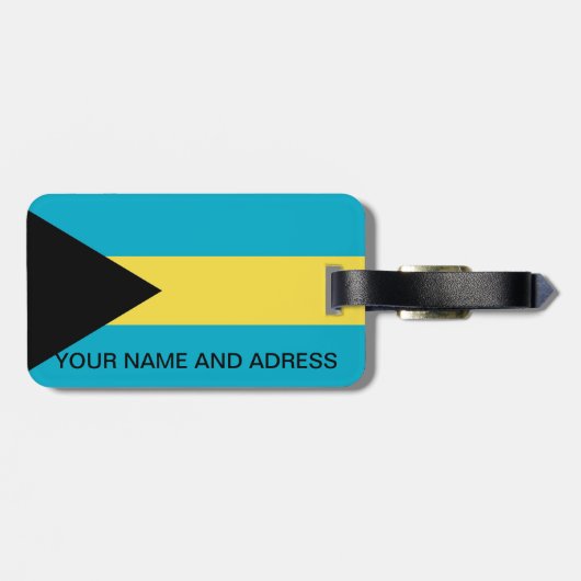 Gepäckmarke mit Flagge der Bahamas Gepäckanhänger (Rückseite horizontal)