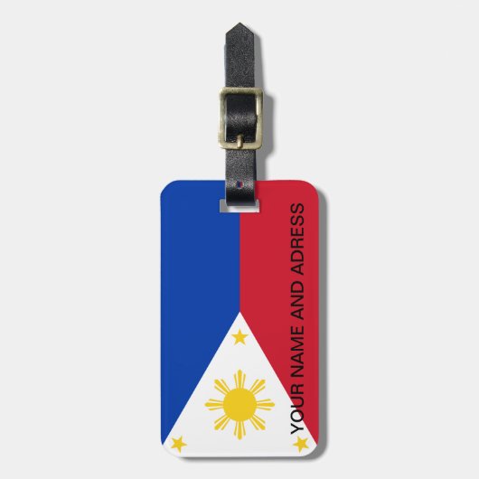 Gepäckmarke mit Flagge der Philippinen Gepäckanhänger (Vorderseite vertikal)