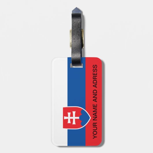 Gepäckmarke mit Flagge der Slowakei Gepäckanhänger (Rückseite vertikal)
